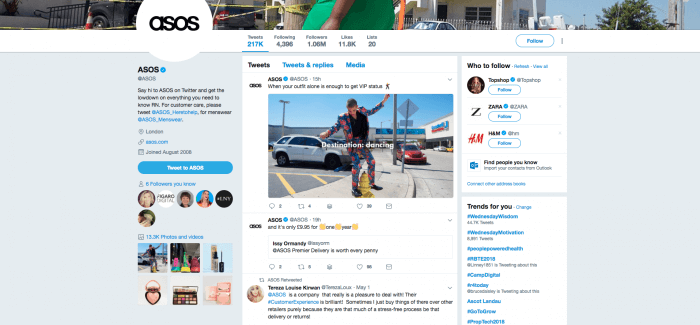 ASOS twitter marketing